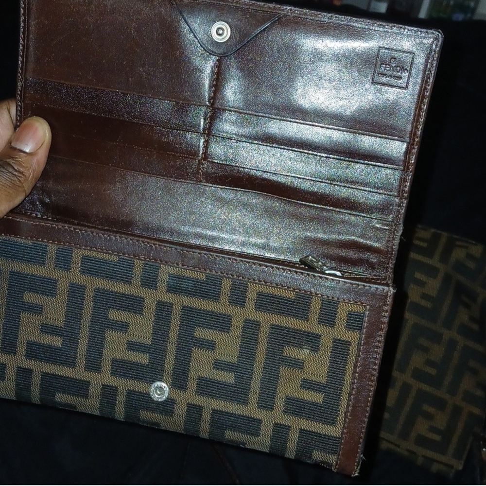 Fendi Zucca Logo Monogram Vintage Wallet Authentic